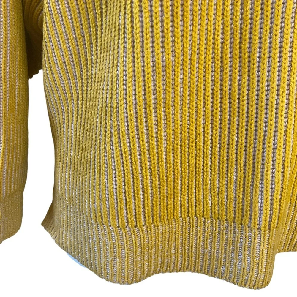 Topshop Mustard Ribbed Funnel Neck Sweater